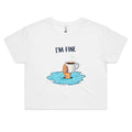 I'm Fine Drowning Coffee Women's AS Colour Crop Tee
