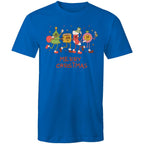 Crazy Christmas Characters - Mens T-Shirt Bright Royal Mens Christmas T-shirt Christmas Printed In Australia