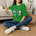 Pigeon vs Pigeoff Unisex T-Shirt Irish Green Unisex Adult T-shirt Birds Globally Fulfilled