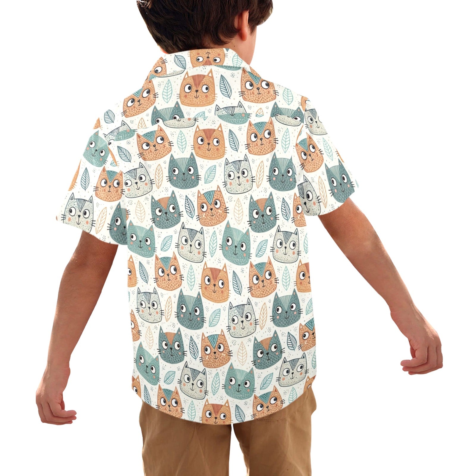 Cute Cat Faces - Junior Kids Hawaiian Shirt
