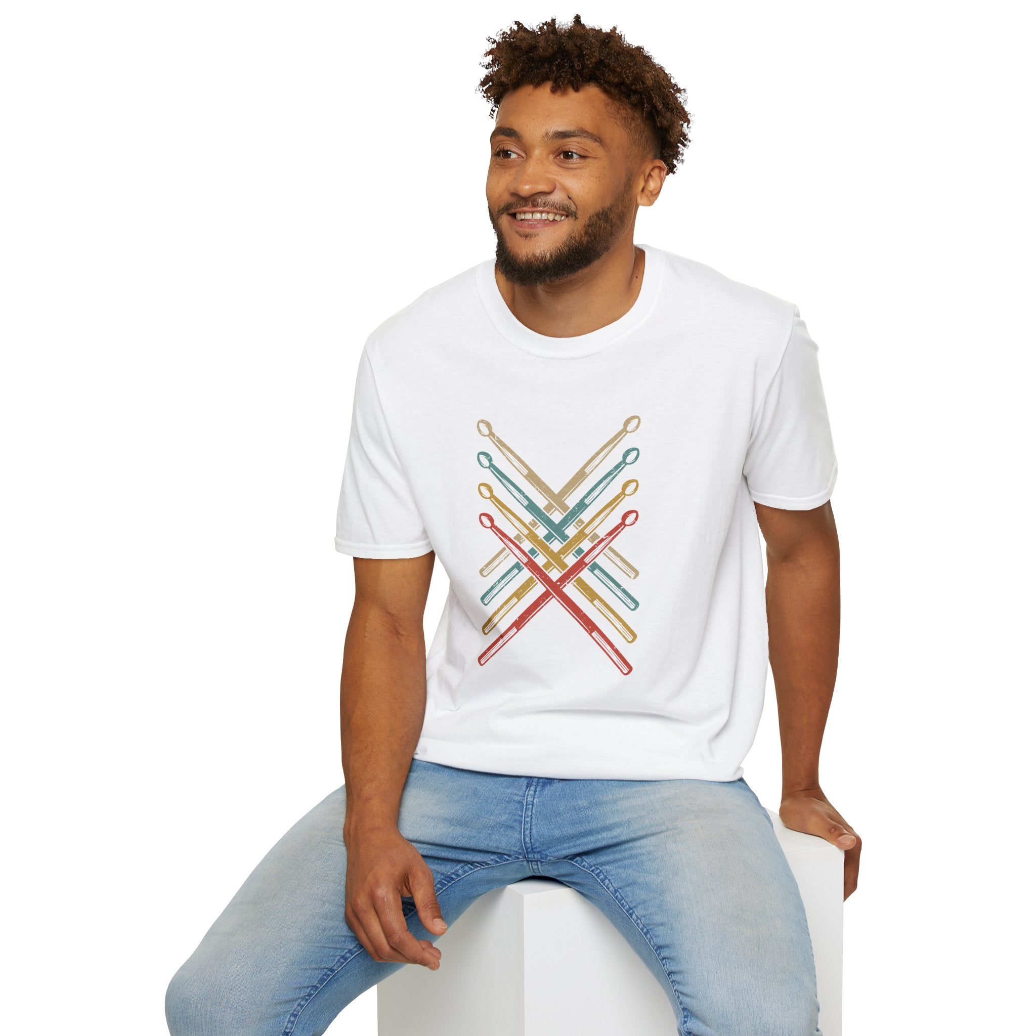 Retro Drumsticks - Unisex Softstyle T-shirt
