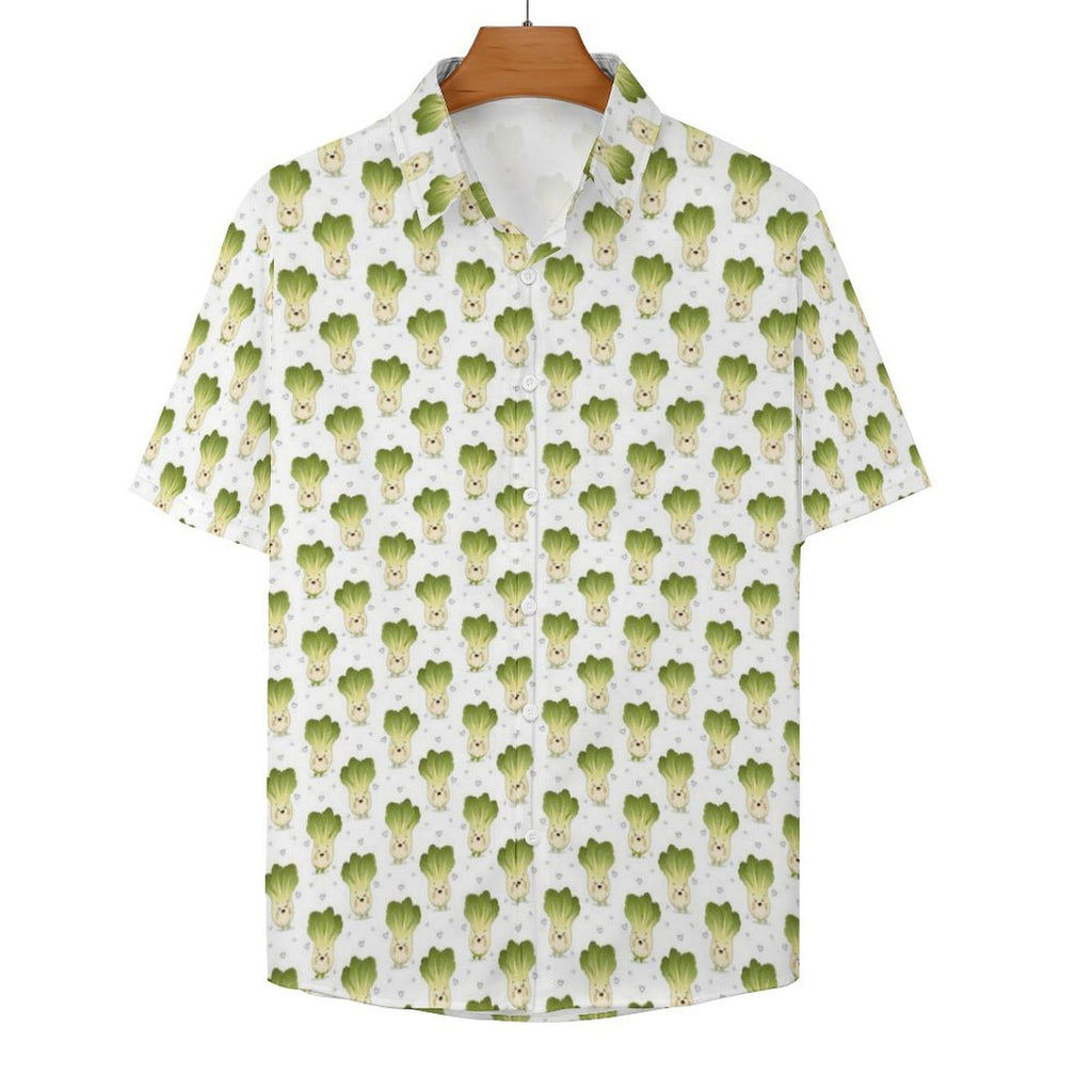 Happy Bok Choy Women's Collared Pocketless Short Sleeve Shirt