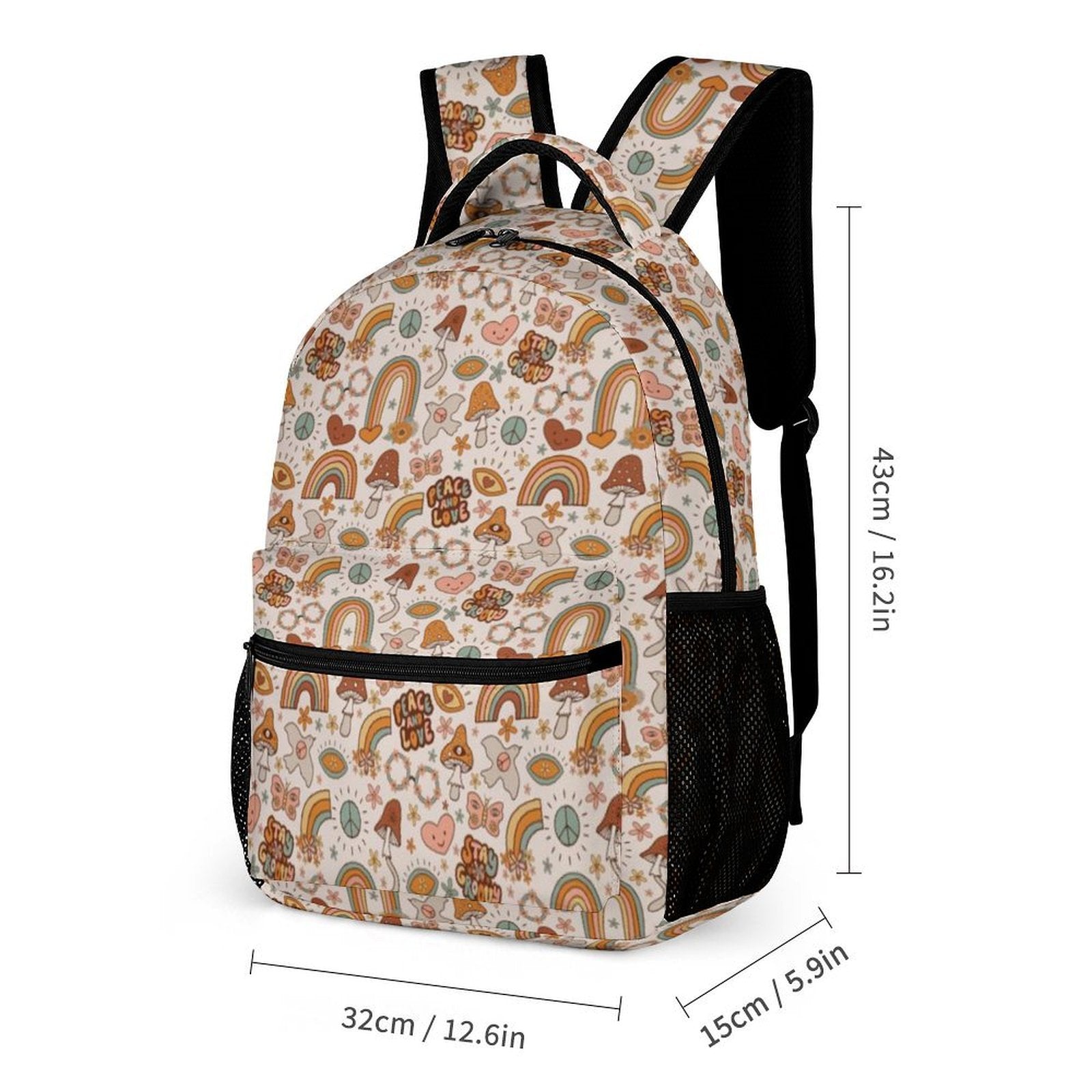 Peace And Love Backpack, Lunch Bag & Pencil Case Set