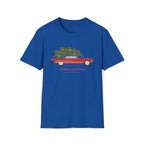 Retro Christmas Tree On Car - Unisex Softstyle T-Shirt