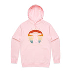 UFO, Retro Stripes - Mens Hoodie Pink Mens Hoodie Printed In Australia Sci Fi