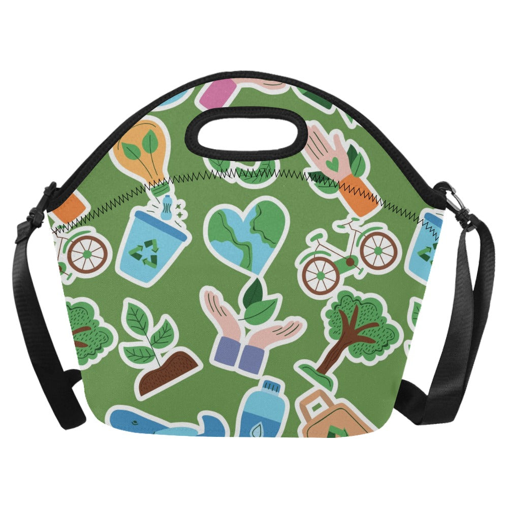 Earth Stickers - Neoprene Lunch Bag One Size Neoprene Lunch Bag Printed Offshore