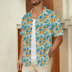 Pineapple Coconut Men's Short Sleeve Hawaiian Shirt Men's Hawaiian Shirt (New) Food Printed Offshore