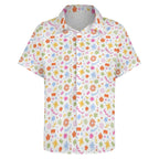 Abstract Colourful Shapes - Women's Short-Sleeve Button Up Shirt