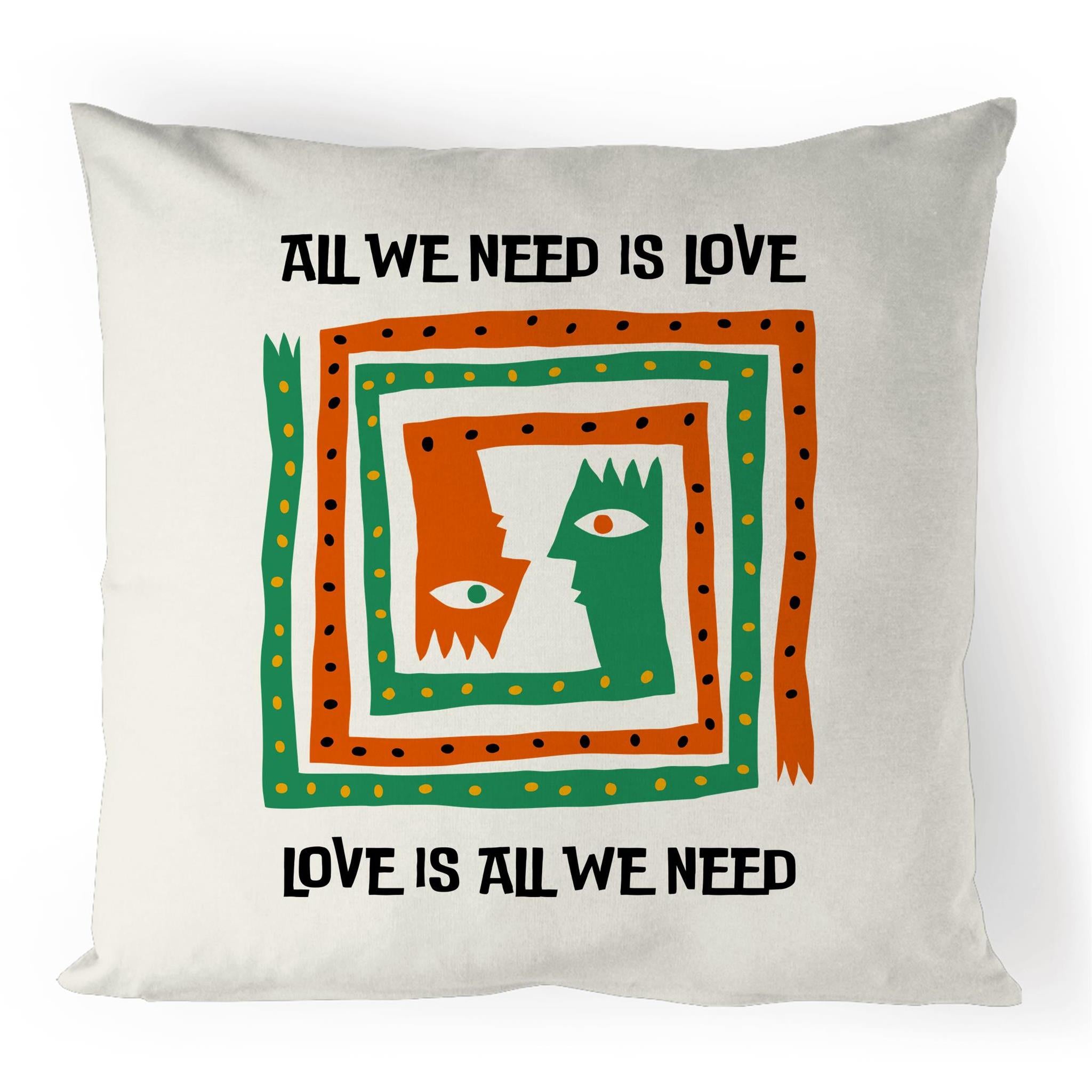 All We Need Is Love - 100% Linen Cushion Cover Default Title Linen Cushion Covers Love Printed In Australia