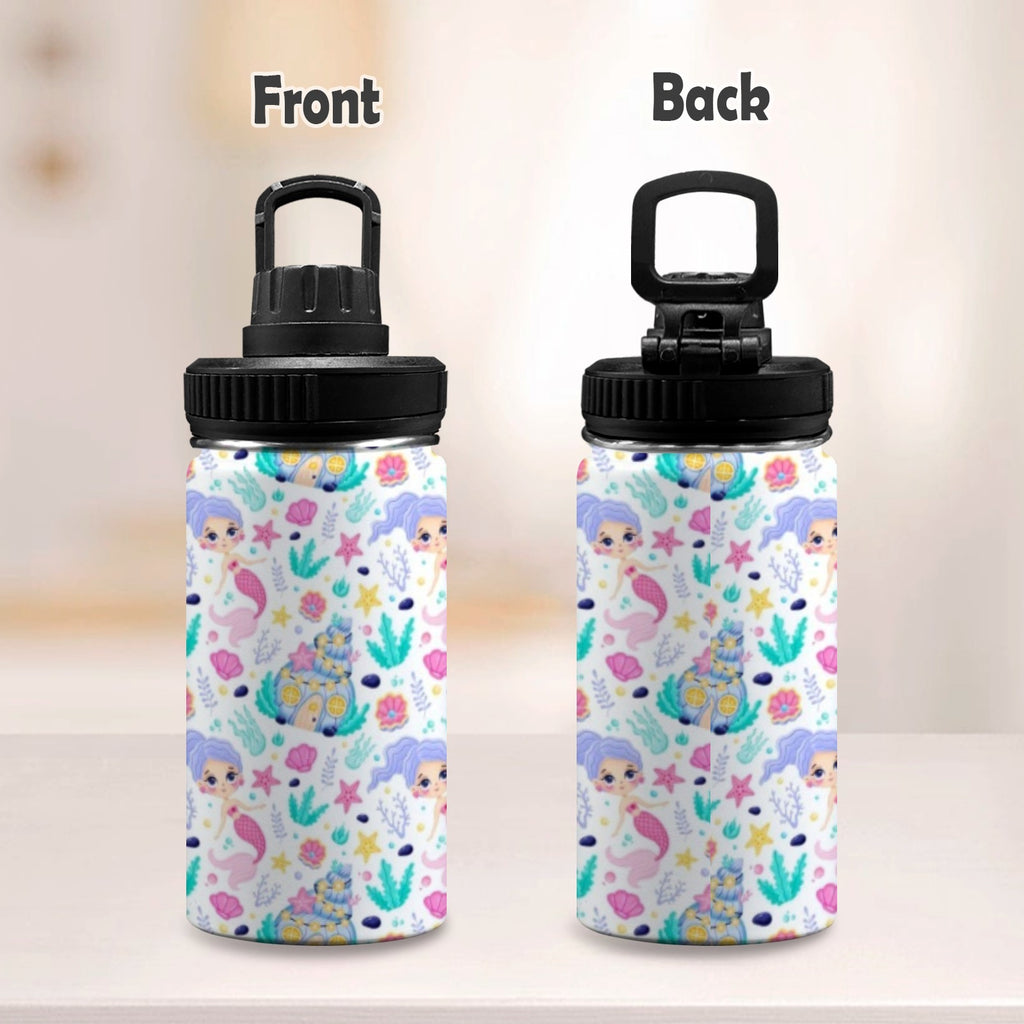 Mermaid World Kids Water Bottle with Chug Lid (12 oz) Kids Water Bottle with Chug Lid Printed Offshore