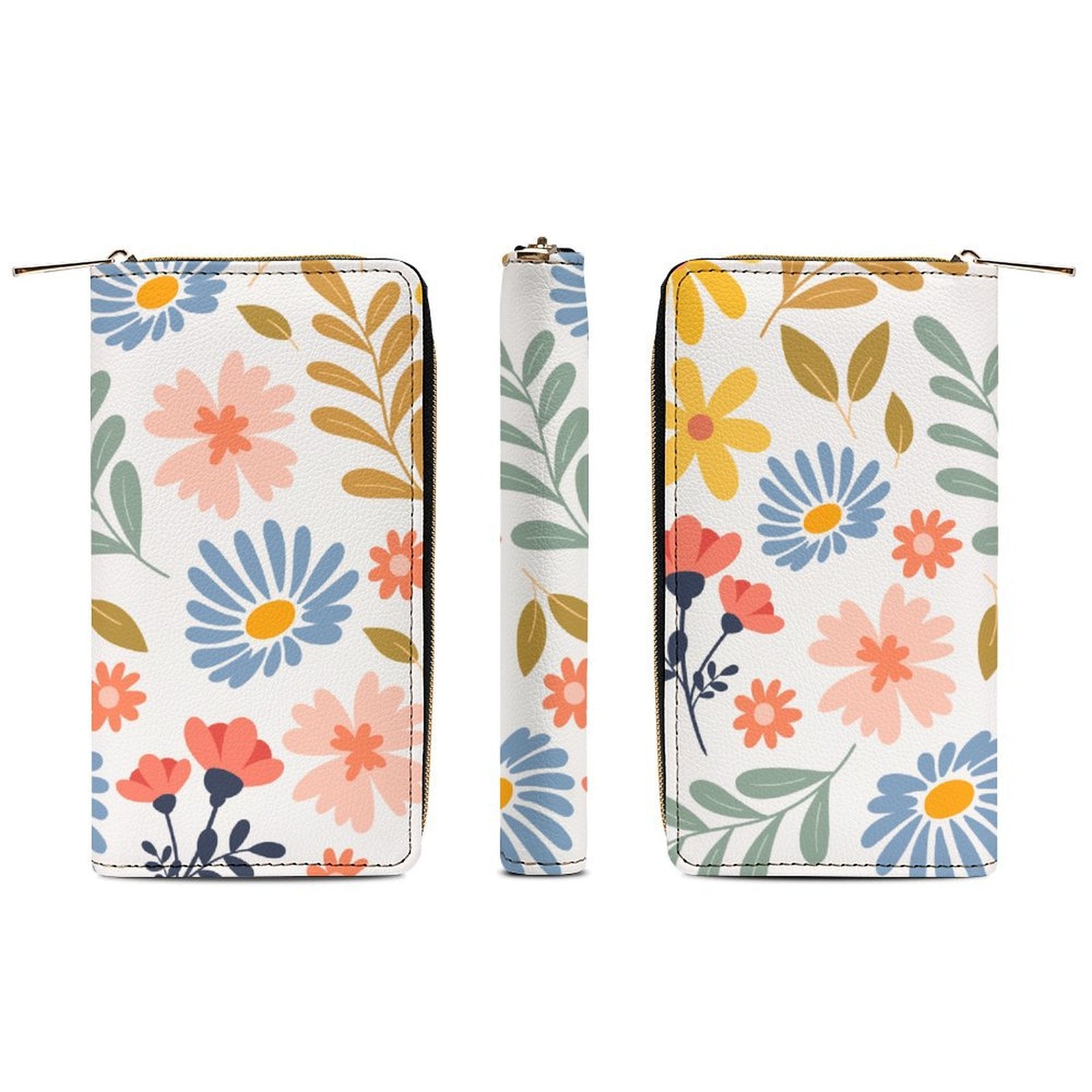 Boho Flowers And Leaves - PU Leather Wallet