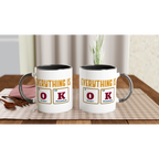 Personalise - Everything Is OK, Periodic Table - White 11oz Ceramic Mug Personalised Mug customise Globally Fulfilled personalise Science