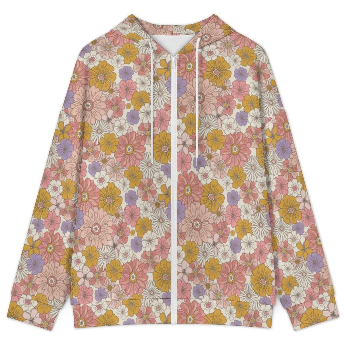 Faded Floral Women's Full-Zip Hoodie