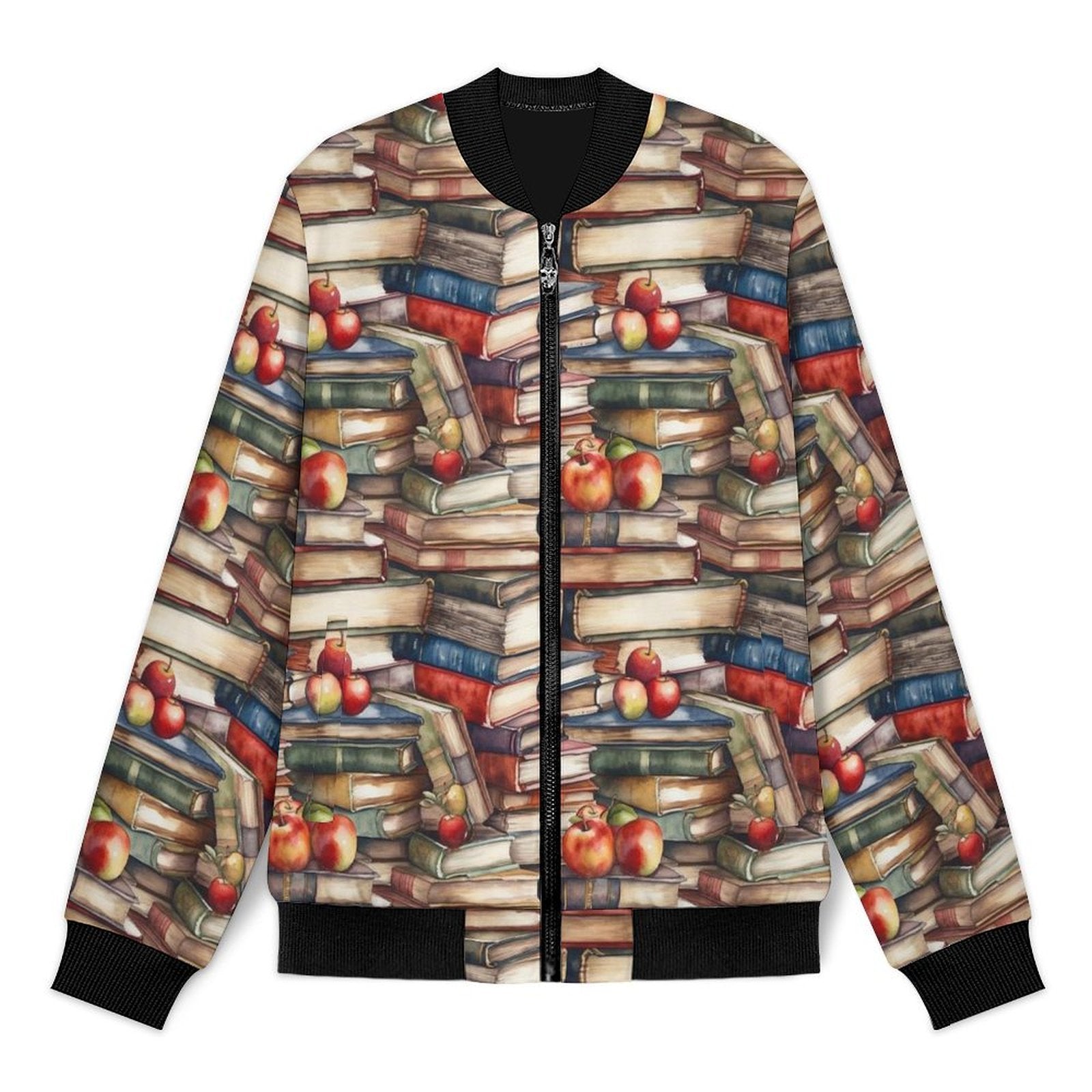 Watercolour Books Men's Casual Zip‑Up Bomber Jacket