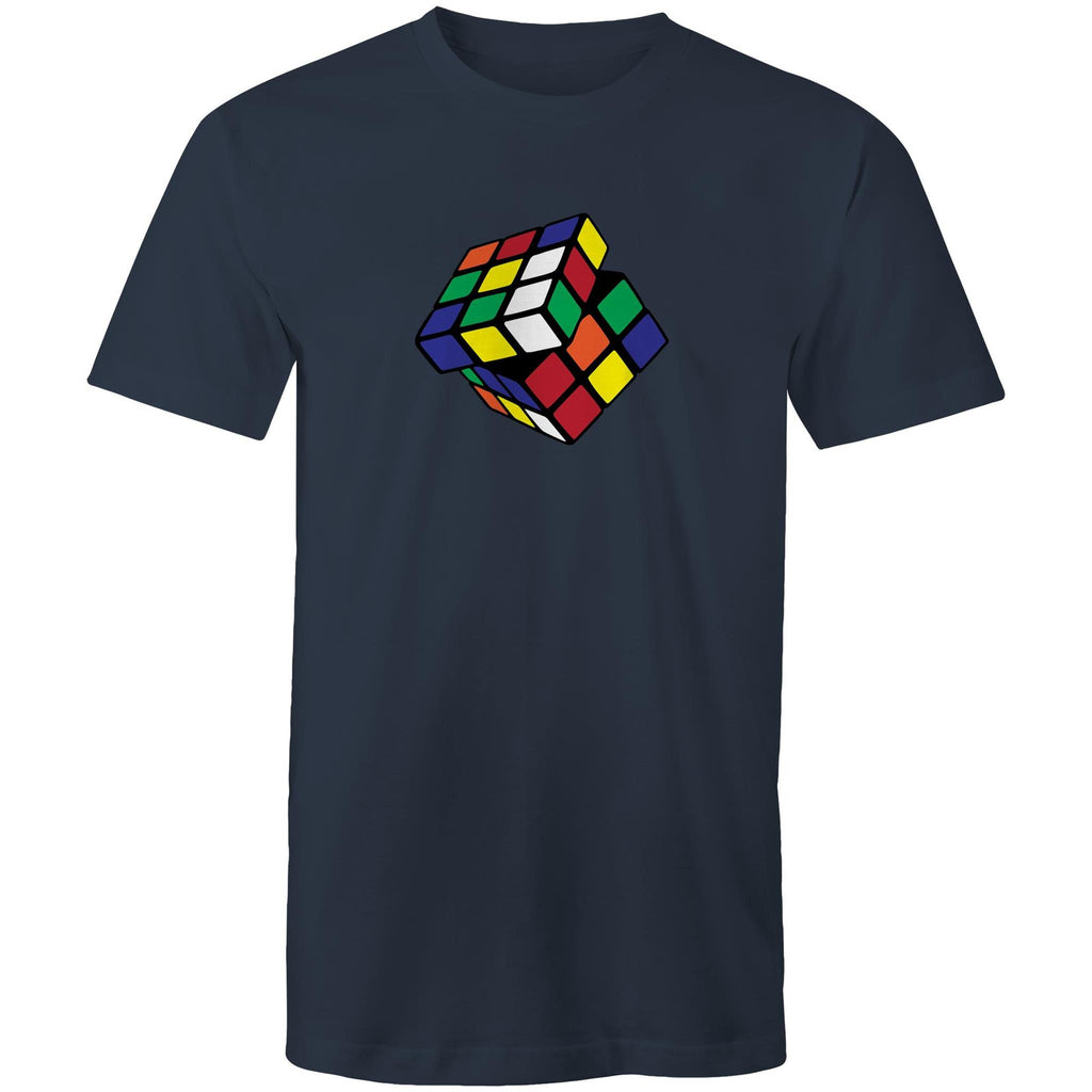 Cube - Mens T-Shirt Navy Mens T-shirt Games Printed In Australia