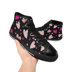 Pink Hearts - Kids' High Top Canvas Shoes Kids High Top Canvas Shoes Love Printed Offshore