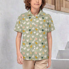 Chicken Life Kids Youth Short Sleeve Button Up Shirt