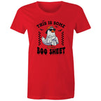 This Is Some Boo Sheet, Halloween - Womens T-shirt Red Womens T-shirt Halloween Printed In Australia
