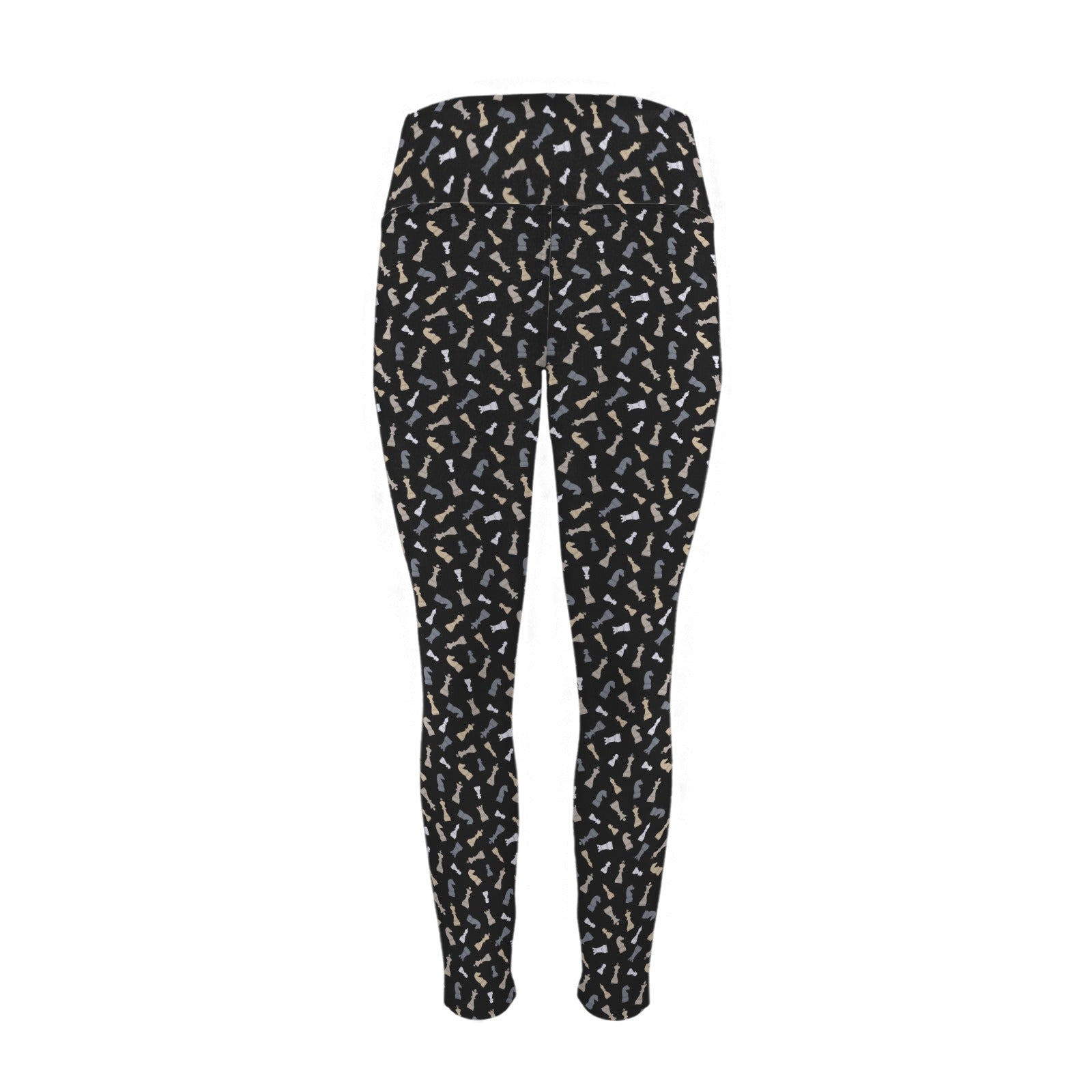 Chess Pattern Women's High Waist Pockets Yoga Leggings Women's High Waist Pockets Yoga Leggings Chess Games Printed Offshore