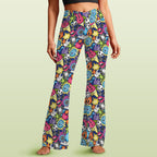 Sticker Music High Waist Crossover Tummy Control Flare Leggings 5XL High Waist Flare Leggings Music Printed Offshore