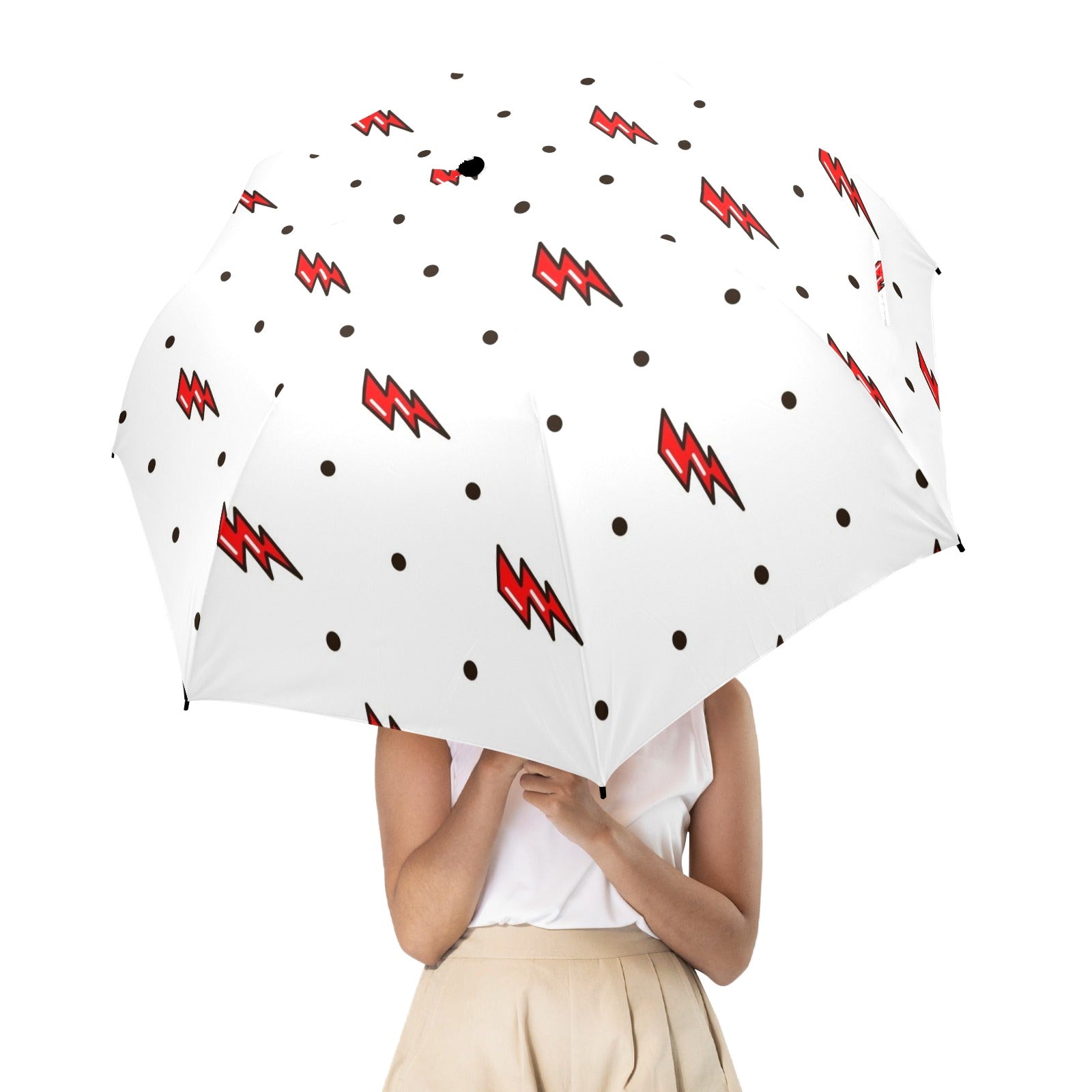 Red Lightning - Semi-Automatic Foldable Umbrella (Model U12) Semi-Automatic Foldable Umbrella (U12)