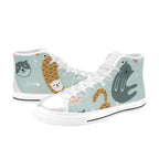 Cat Stretch - Kids High Top Canvas Shoes
