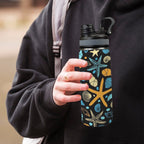 Starfish And Shells - Insulated Water Bottle with Dual-Use Lid (18oz) Insulated Water Bottle with Dual-Use Lid (18oz) Ocean Printed Offshore
