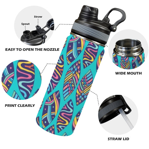 Aloha Surfboards - Insulated Water Bottle with Dual-Use Lid (18oz) Insulated Water Bottle with Dual-Use Lid (18oz) Printed Offshore Summer Surf