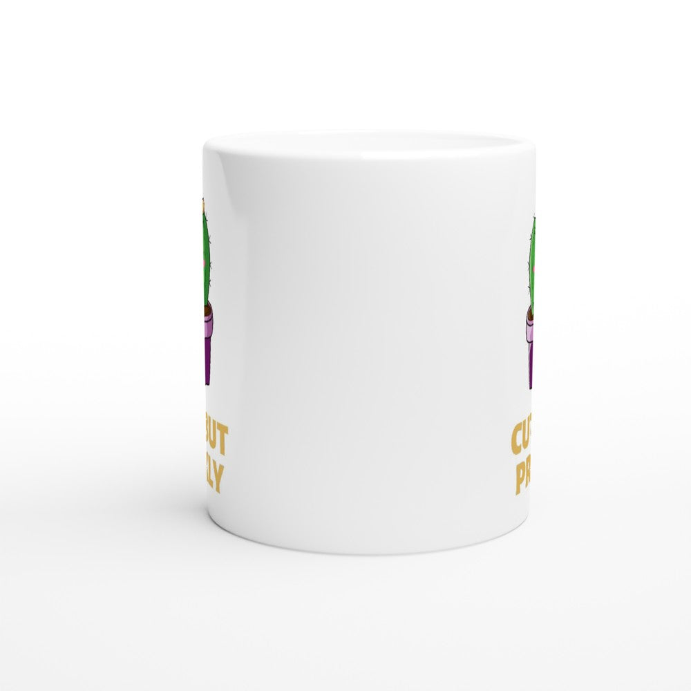 Cactus, Cute But Prickly - White 11oz Ceramic Mug White 11oz Mug Globally Fulfilled Plants