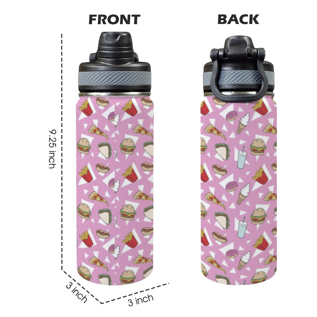 Fast Food - Insulated Water Bottle with Dual-Use Lid (18oz) Insulated Water Bottle with Dual-Use Lid (18oz) Food Printed Offshore