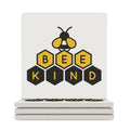 Bee Kind Ceramic Coasters (Square) white Ceramic Coasters Kindness Printed Offshore