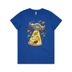 UFO Cat Abduction Women's AS Colour T-shirt Bright Royal Womens T-shirt animal Printed In Australia Sci Fi