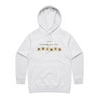 Scrabbling For Points - Womens Hoodie White Marle Womens Hoodie Games Printed In Australia