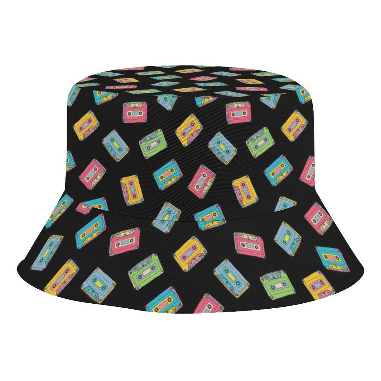Colourful Cassette Tapes - Kids Bucket Hat black Kids Bucket Hat Music Printed Offshore Retro