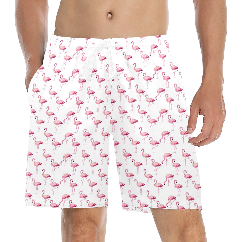 Flamingos Men's Mid-Length Beach Shorts 5XL Men's Mid-Length Beach Shorts animal Printed Offshore