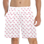 Flamingos Men's Mid-Length Beach Shorts 5XL Men's Mid-Length Beach Shorts animal Printed Offshore