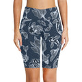 Blue Fish Women's Bike Shorts With Side Pockets Women's Bike Shorts animal Ocean Printed Offshore