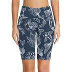 Blue Fish Women's Bike Shorts With Side Pockets Women's Bike Shorts animal Ocean Printed Offshore
