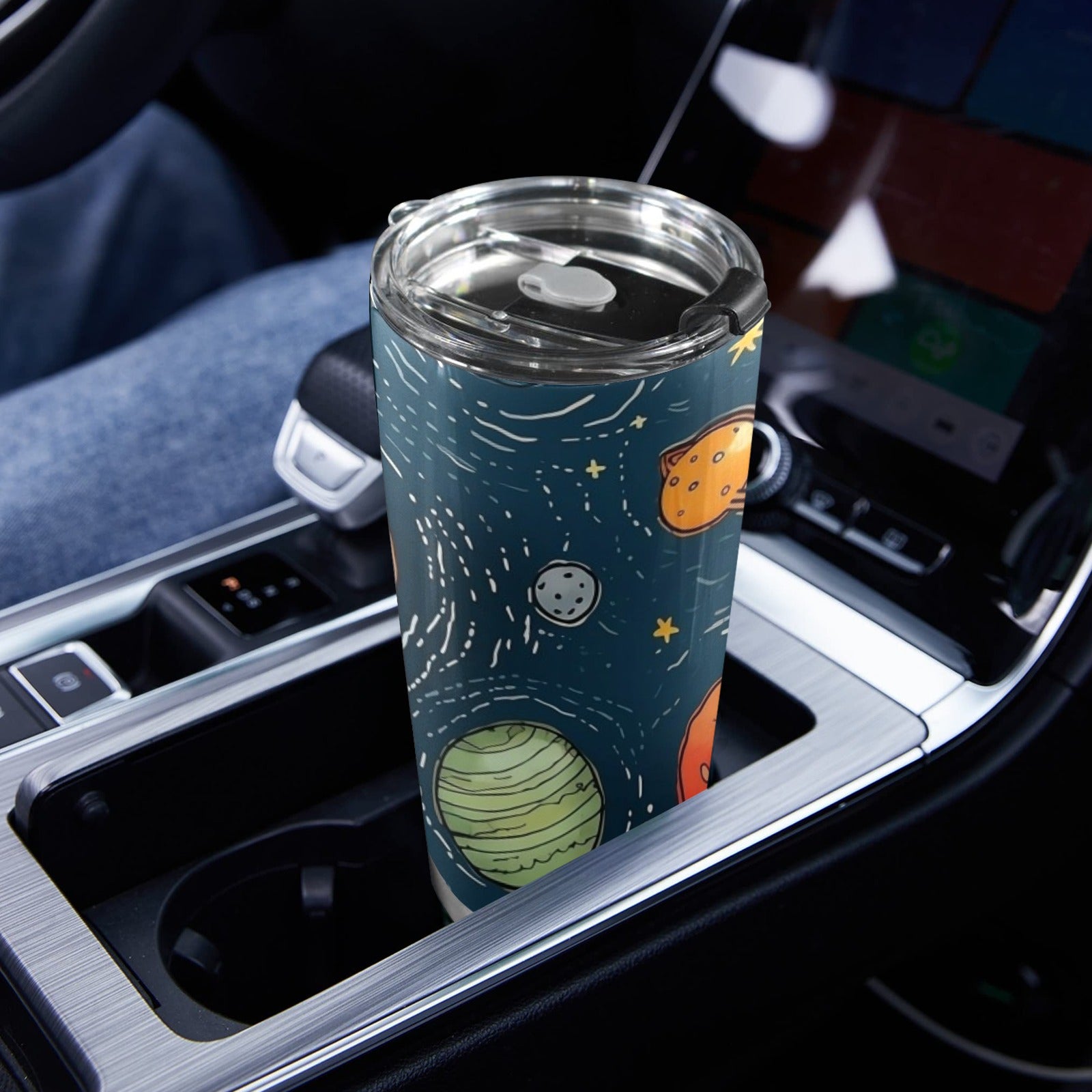 Galaxy - 20oz Mobile Tumbler with Lid (Black Lock) 20oz Travel Mug animal Printed Offshore Space