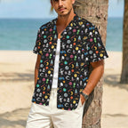 Fun Space Men's Crinkle Hawaiian Shirt