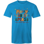 Merry Christmas And Happy New Year - Mens T-Shirt Arctic Blue Mens Christmas T-shirt Christmas Printed In Australia