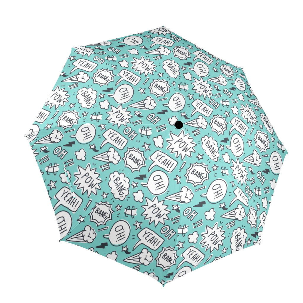 Comic Book Speech Bubbles - Semi-Automatic Foldable Umbrella (Model U12) One Size Semi-Automatic Foldable Umbrella (U12)
