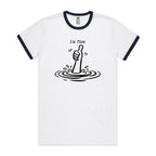 I'm Fine Drowning Thumbs Up AS Colour Staple Ringer Tee