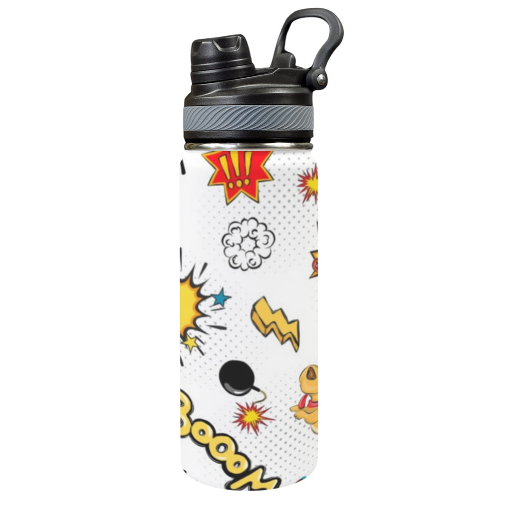 Superdog - Insulated Water Bottle with Dual-Use Lid (18oz) One Size Insulated Water Bottle with Dual-Use Lid (18oz) animal comic Printed Offshore