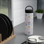 Under The Sea, Ocean Animals Stainless Steel Water Bottle, Handle Lid Stainless Steel Water Bottle With Handle Lid Globally Fulfilled Ocean