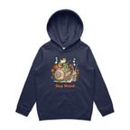 Stay Weird, Guitar Playing Frog On A Snail - Kids Hoodie