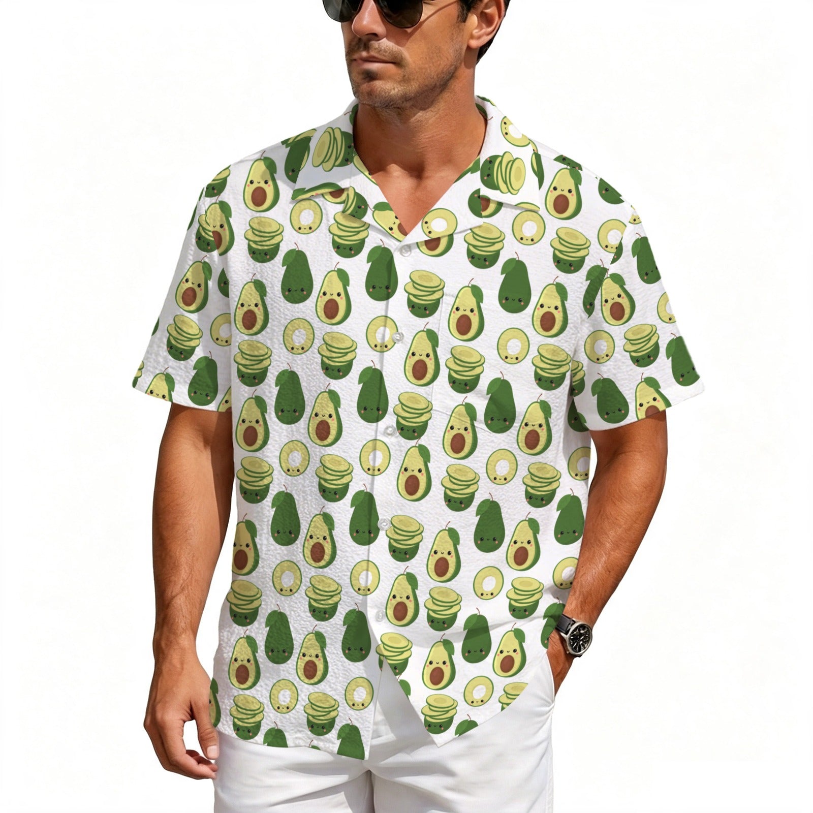 Cute Avocados Men's Crinkle Hawaiian Shirt