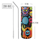 Monster Kids - 20oz Tall Skinny Tumbler with Lid and Straw