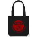 I'm Just Here For The Coffee, UFO Canvas Tote Bag Black One Size Tote Bag Printed In Australia