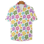 Pastel Flowers Women's Short-Sleeve Button Up Shirt